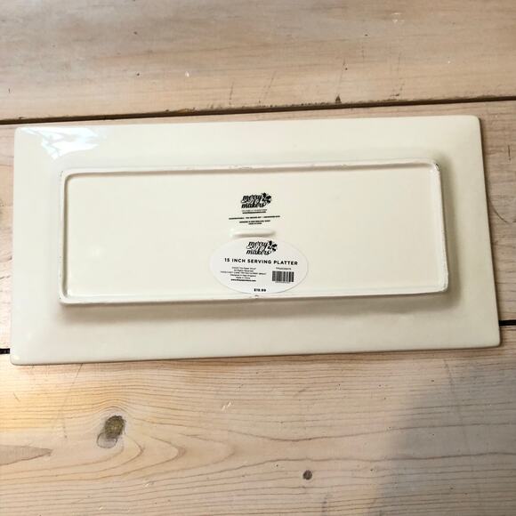 Merry Makers NWT "Merry and Bright" Serving Platter 15x7.5 Candy Cane - Picture 2 of 5